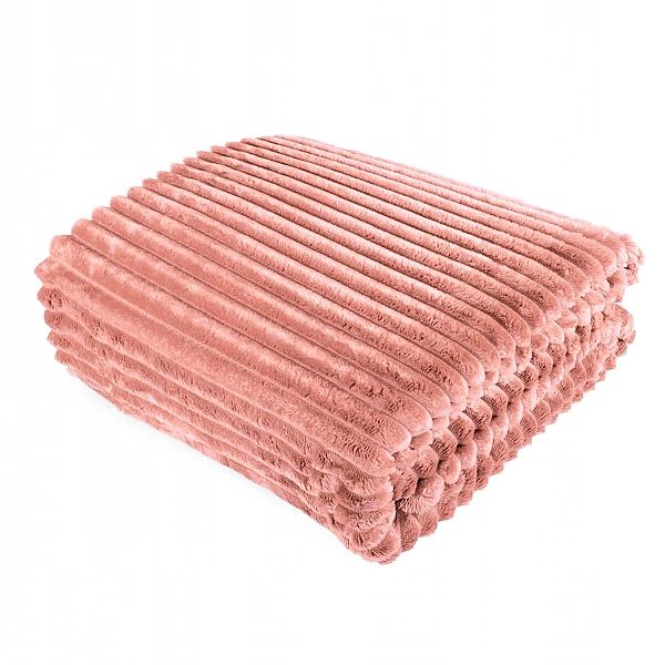 Koc 200x220 Mikrofibra Tłoczona ARDEA Pasy Jednolity Pled Narzuta