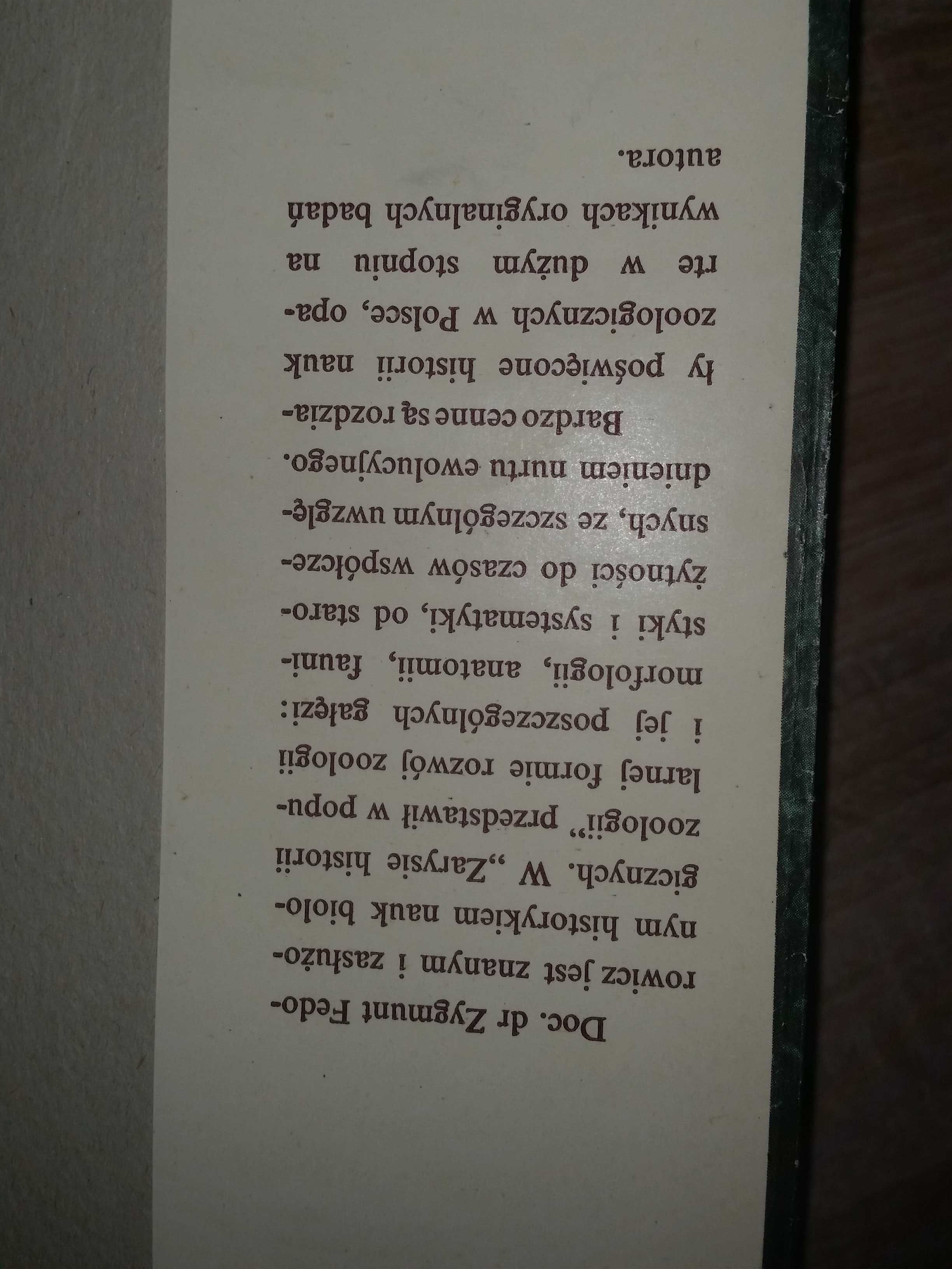 Zarys historii zoologii Fedorowicz stara książka dla kolekcjonerów