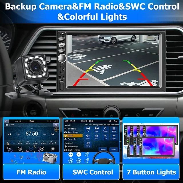 Rádio 2din 7 polegadas botões físicos e touch Bluetooth Carplay NOVO