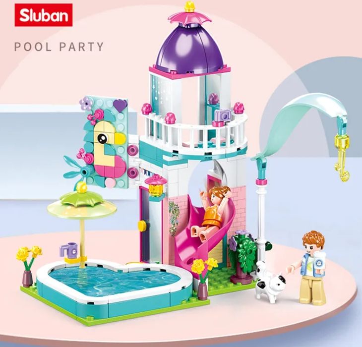 Конструктор Розовая мечта Sluban M38-B0971 Вечеринка у бассейна 230дет