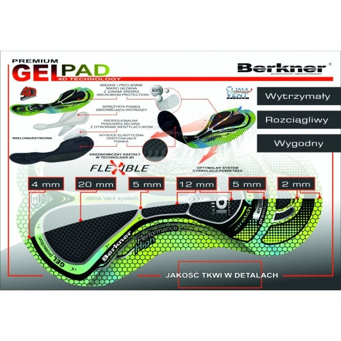 Berkner spodenki rowerowe Ryan z wkładką GEL PAD 4D z jonami srebra