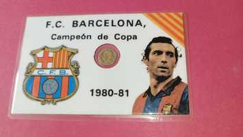 Antiga mini moeda do FC Barcelona 1980