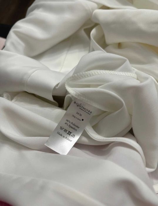 Szlafrok damski/ślubny Bohomoss Luna - ecru, satynowy