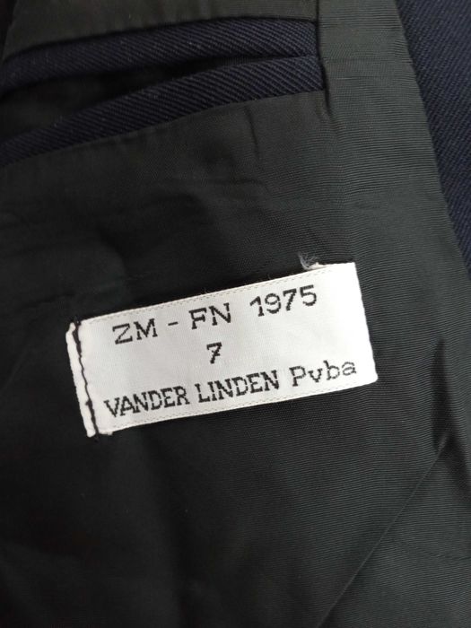 Gabardina vintage militar belga azul escuro unissex