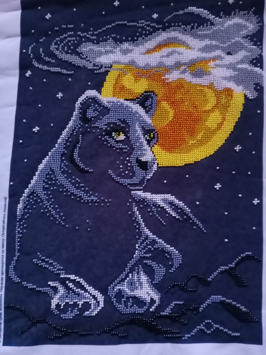 Картина Пантера на фоні місяця