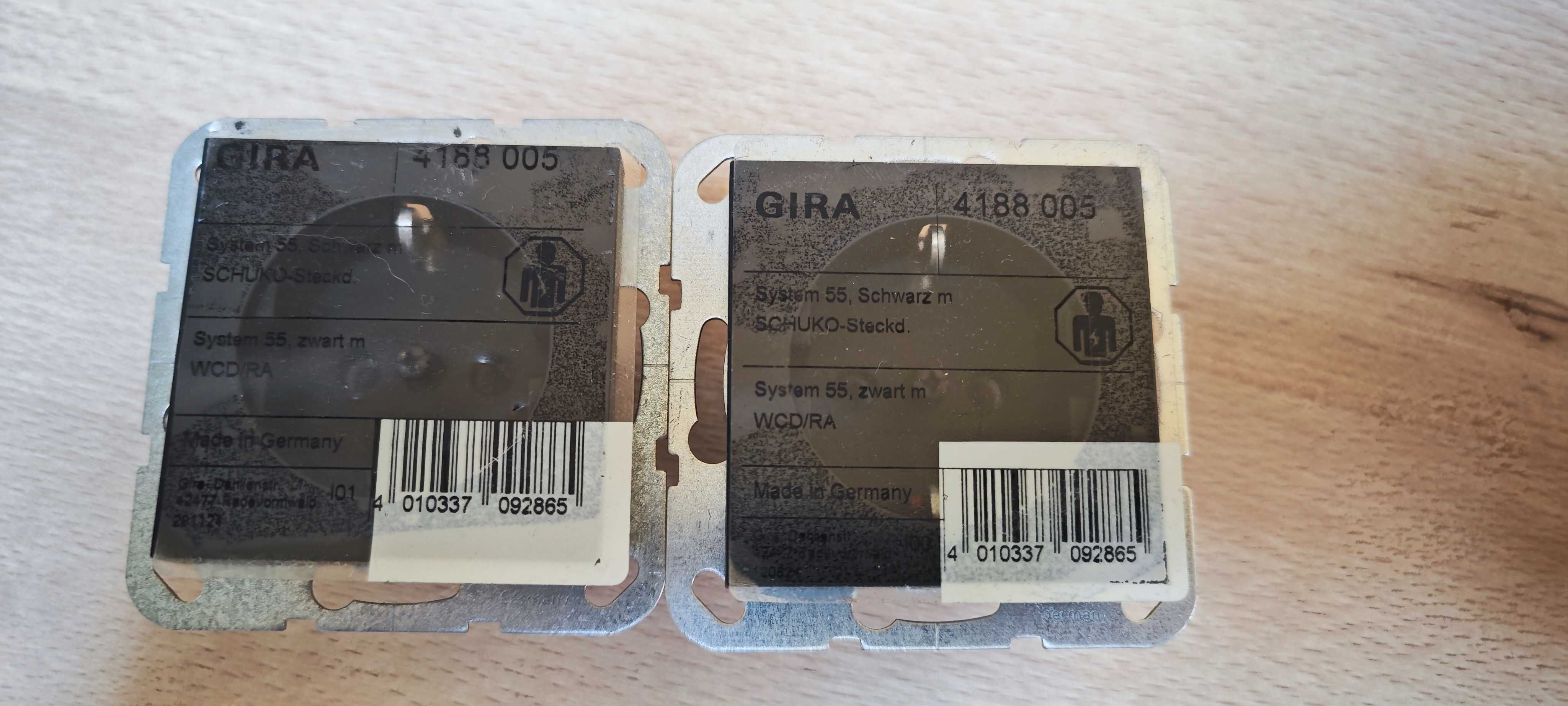 Gira E2 System 55 Schuko czarne 2szt