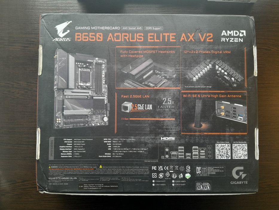 Материнська плата GIGABYTE B650 AORUS ELITE AX V2