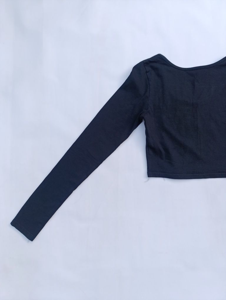 Czarna bluzka H&M XS damska crop top