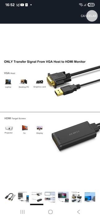 Adaptador BENFEI VGA para HDMI 1080P