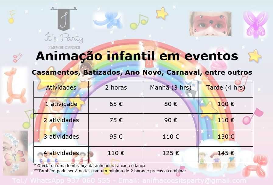 Animação infantil e babystting - preços low-cost