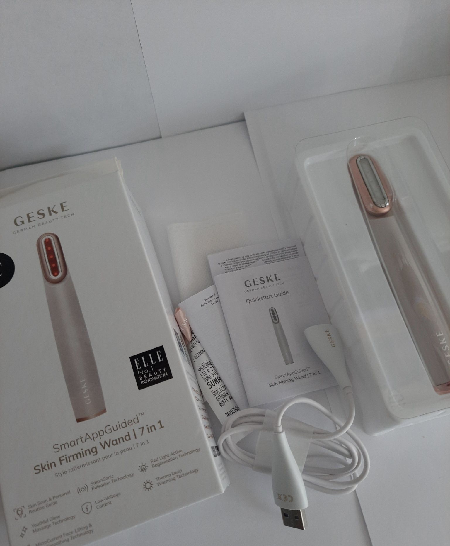 Geske skin firming wand 7in1 lifting masażer obrotowa głowica komplet