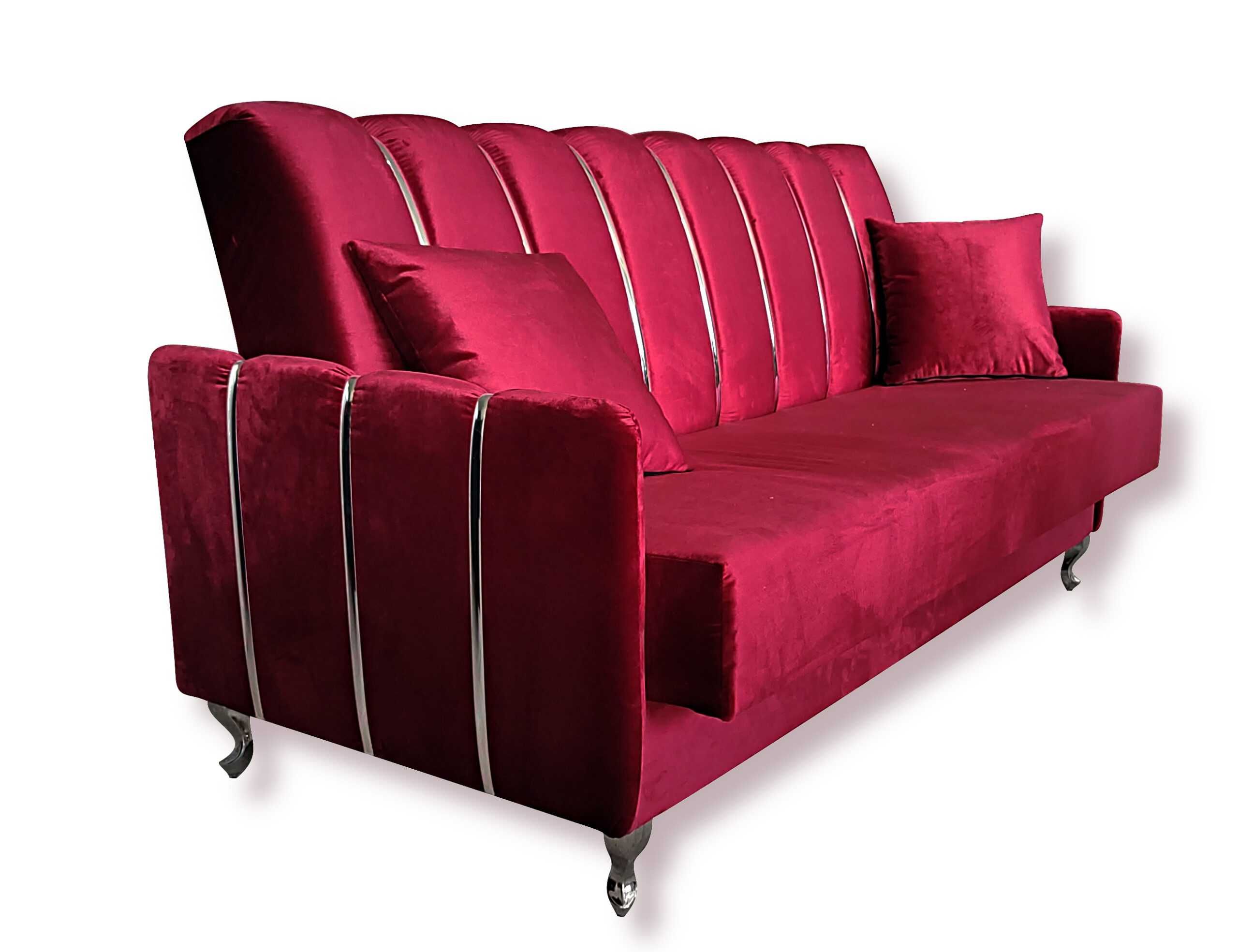 Sofa Kanapa rozkładana Malmo pojemnik funkcja spania Glamour