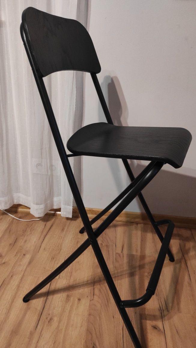 Krzesło wysokie taboret składany Ikea Franklin czarne 2sztuki