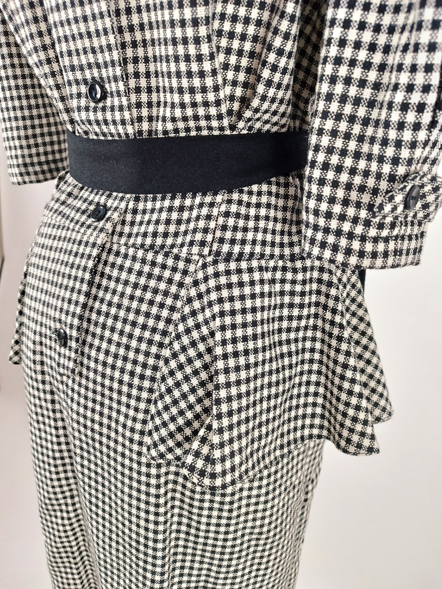 Sukienka w pepitkę, lata 70., vintage