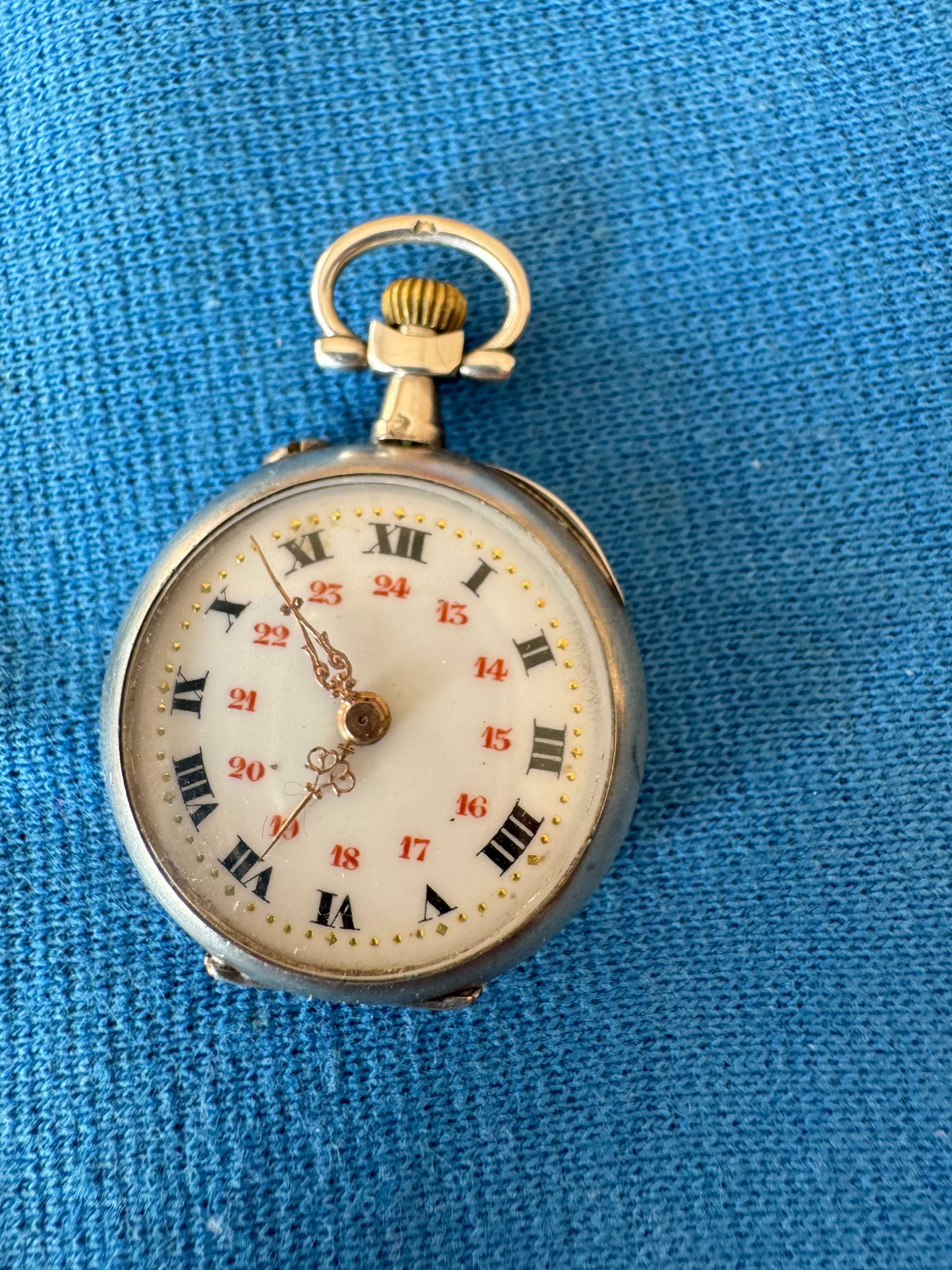 Pocket silver watch women vintage