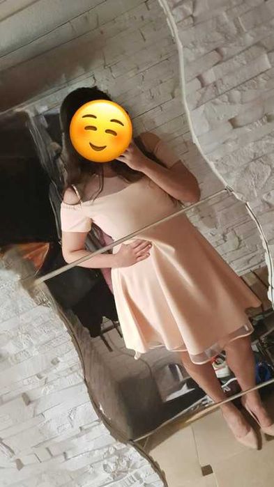 Sukienka  wizytowa pudrowy róż na wesele/imprezę