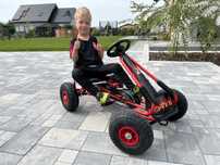 Duży gokart na pedały regulowane siedzisko pompowane koła
