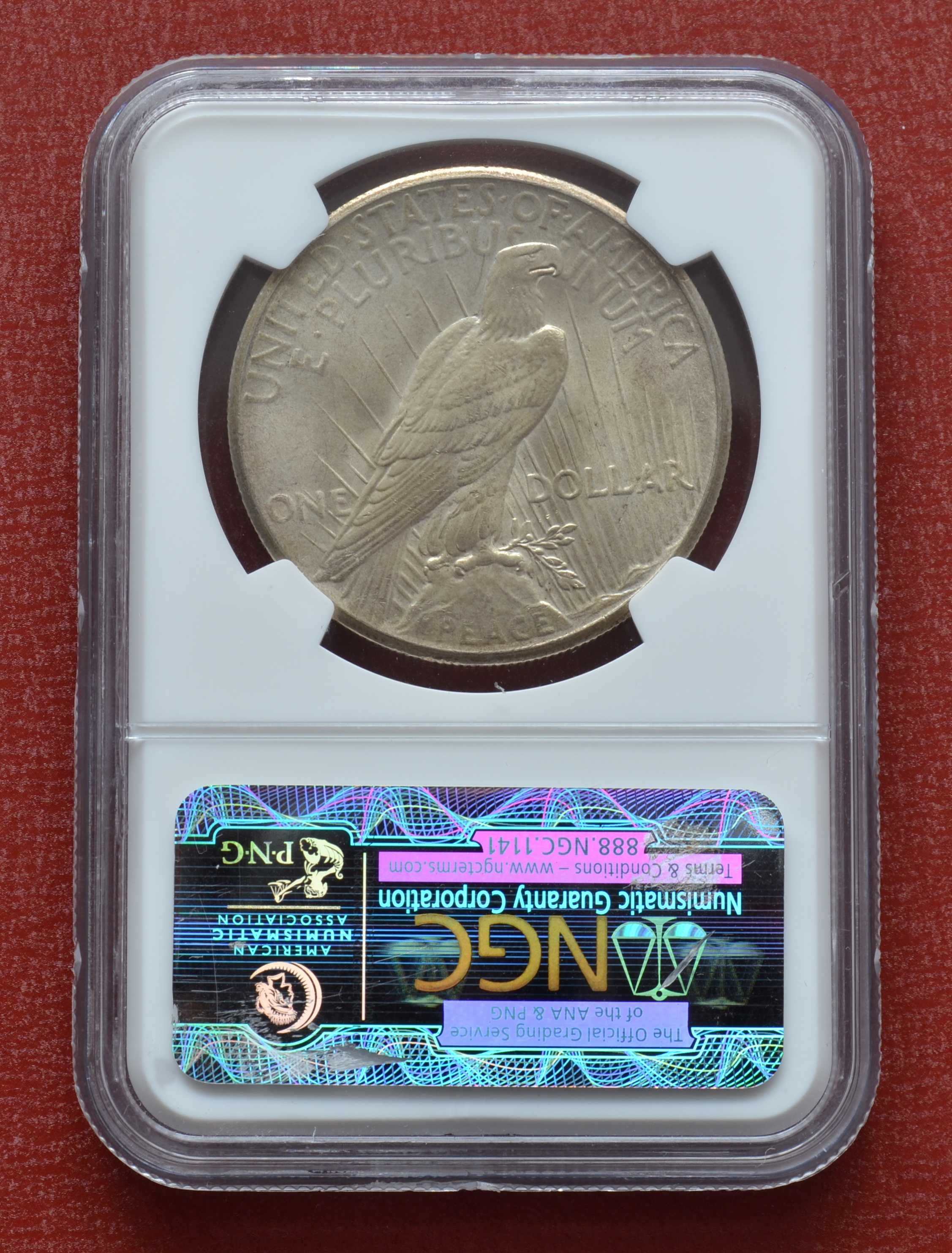 Мирний Долар/Peace Dollar 1925р, MS 65 США. Слаб NGC, Срібло