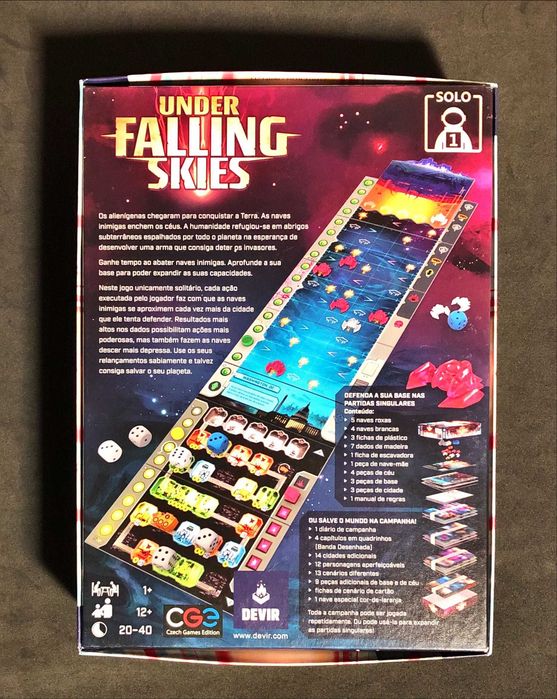 JOGO de Tabuleiro Under Falling Skies COMO NOVO Versão Portuguesa