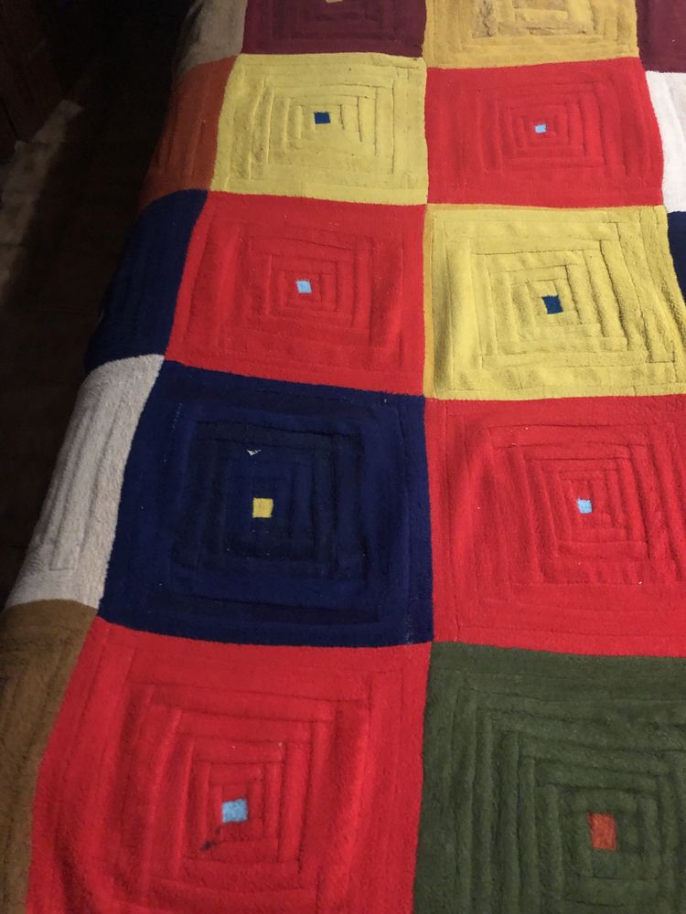 Manta colorida  Artesanal forrada, cama solteiro