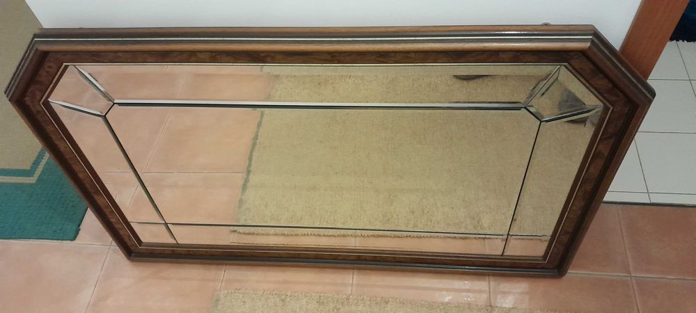 Espelho mogno com vidro bijoutet