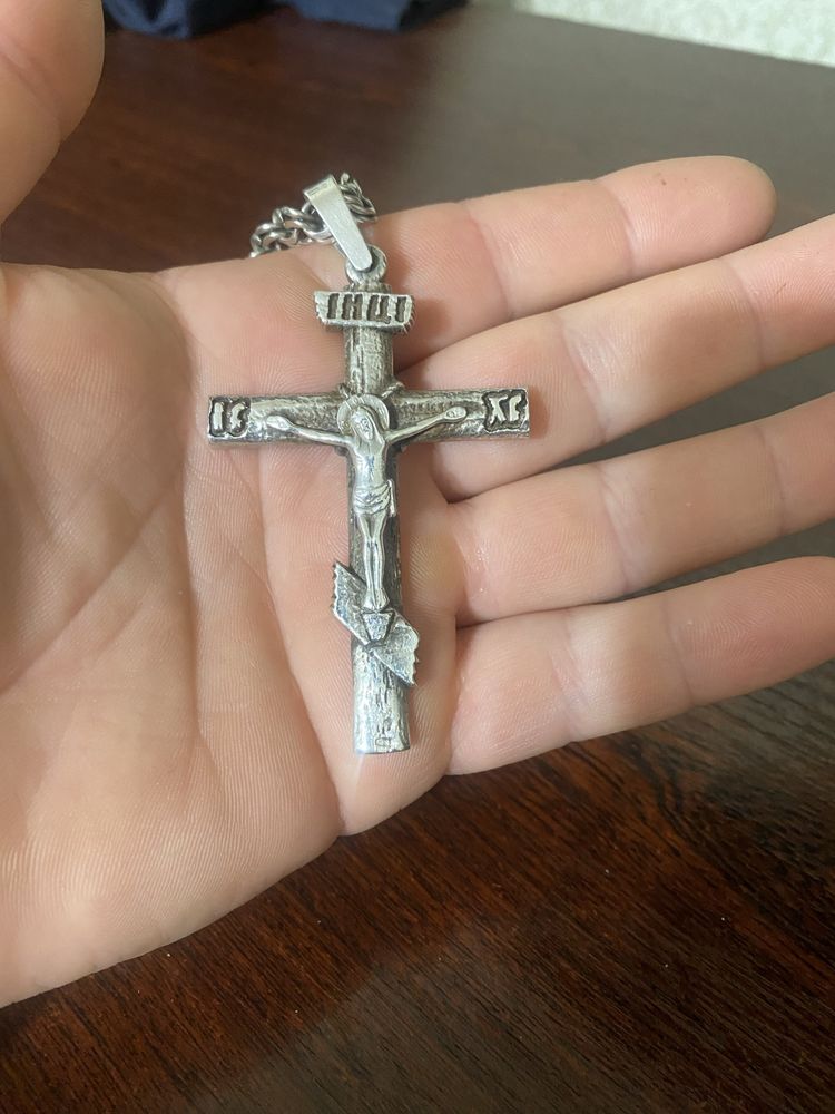 Продам крест с цепью 925 серебро