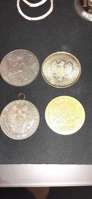 Rosja. 1 rubel 1844 СПБ.   Rzadki! niestety z uchem przywieszki.