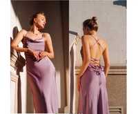 Женское коктельное шелковое платье на завязках
