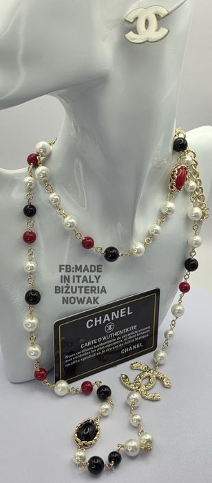 Korale sztuczne perły chanel 102cm