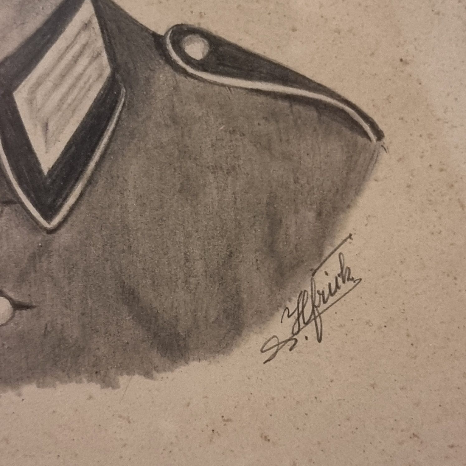 Portret żołnierza Wehrmachtu 3 Rzesza ołówek