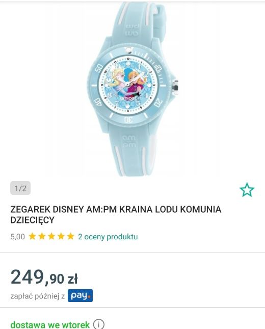 Zegarek Disney kraina lodu apart