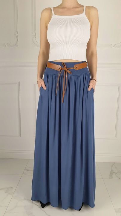 Zwiewna Długa Spódnica Maxi Do Kostek Boho Damska