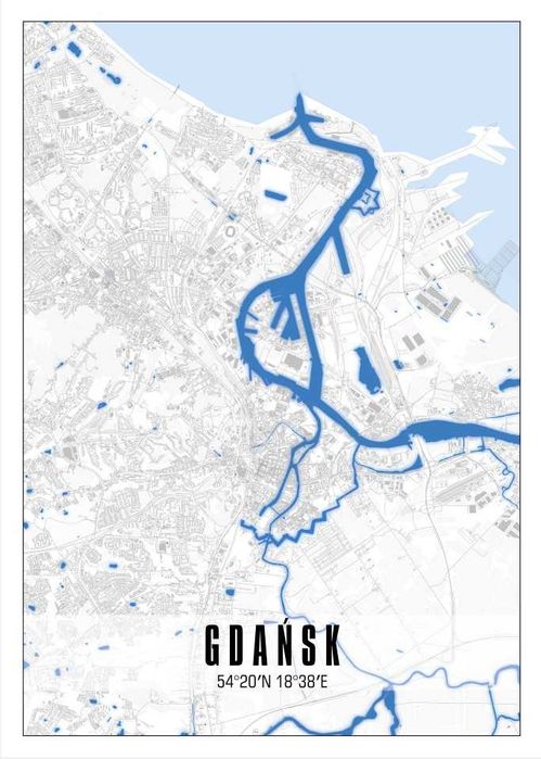 Mapy Plakaty - Warszawa Kraków Poznań Gdańsk Wrocław - Format B2
