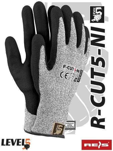 Робочі рукавички захисні з нітрилом із пряжі HDPE R - CUT3 - NI