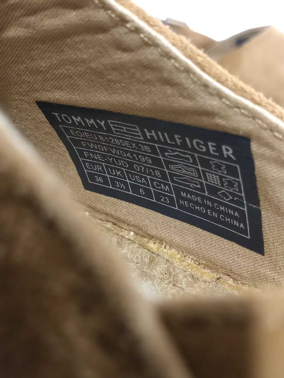 Кожаные эспадрильи TOMMY HILFIGER Elevated Flatform Slip On Оригинал