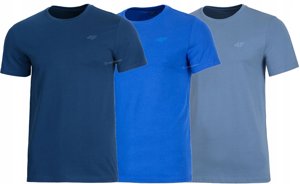 4f Zestaw 3szt. Męska Koszulka T-shirt 100% Bawełna / rozm M