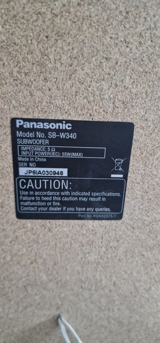 Głośniki Panasonic 5.1 + subwoofer do Kino Domowego
