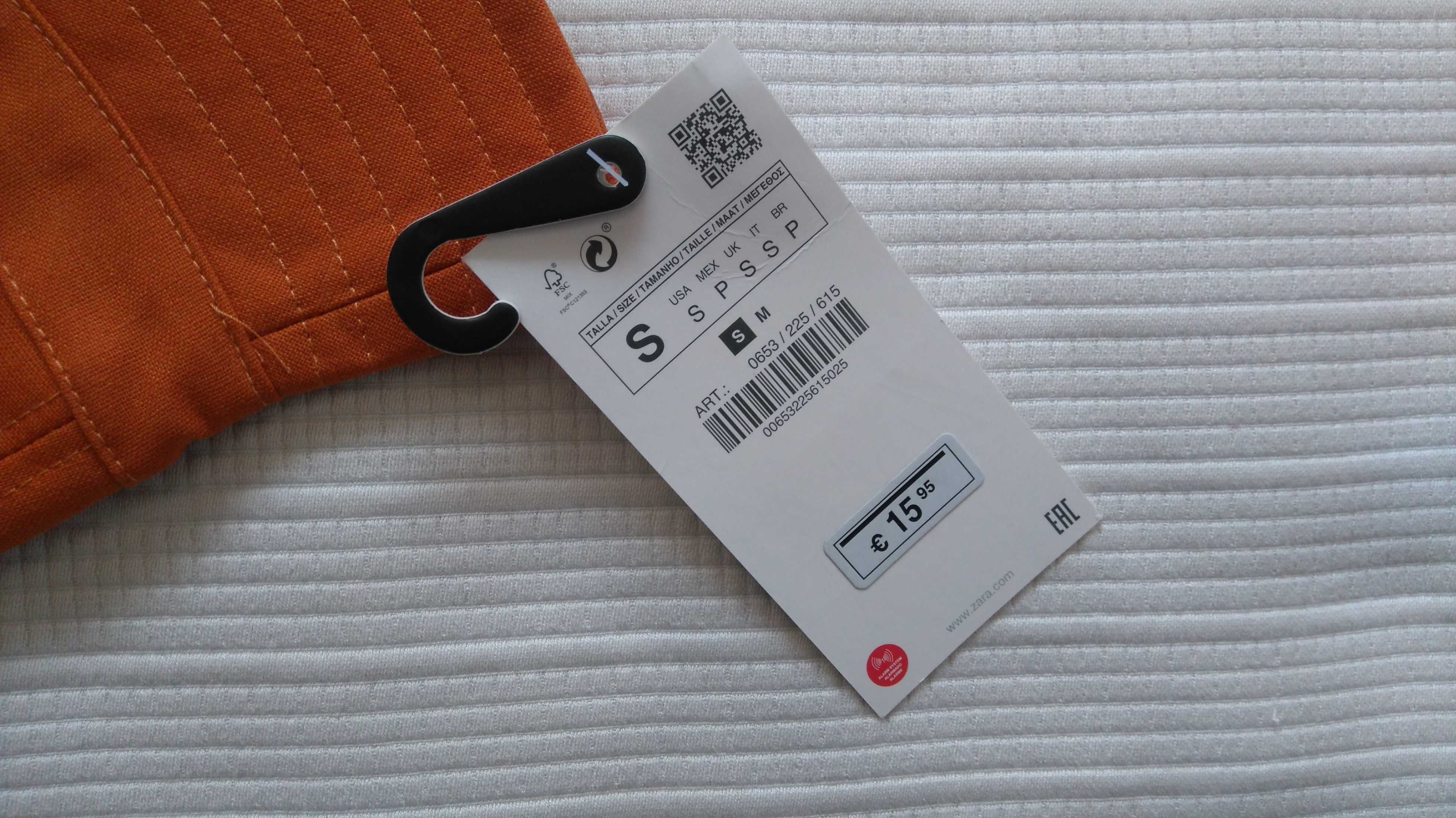 Chapéu bucket laranja S Zara NOVO c/etiqueta