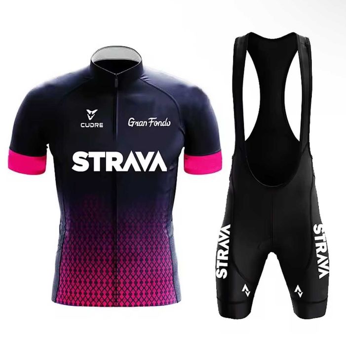Strój kolarski STRAVA – koszulka + spodenki Nowy zestaw rozmiar L