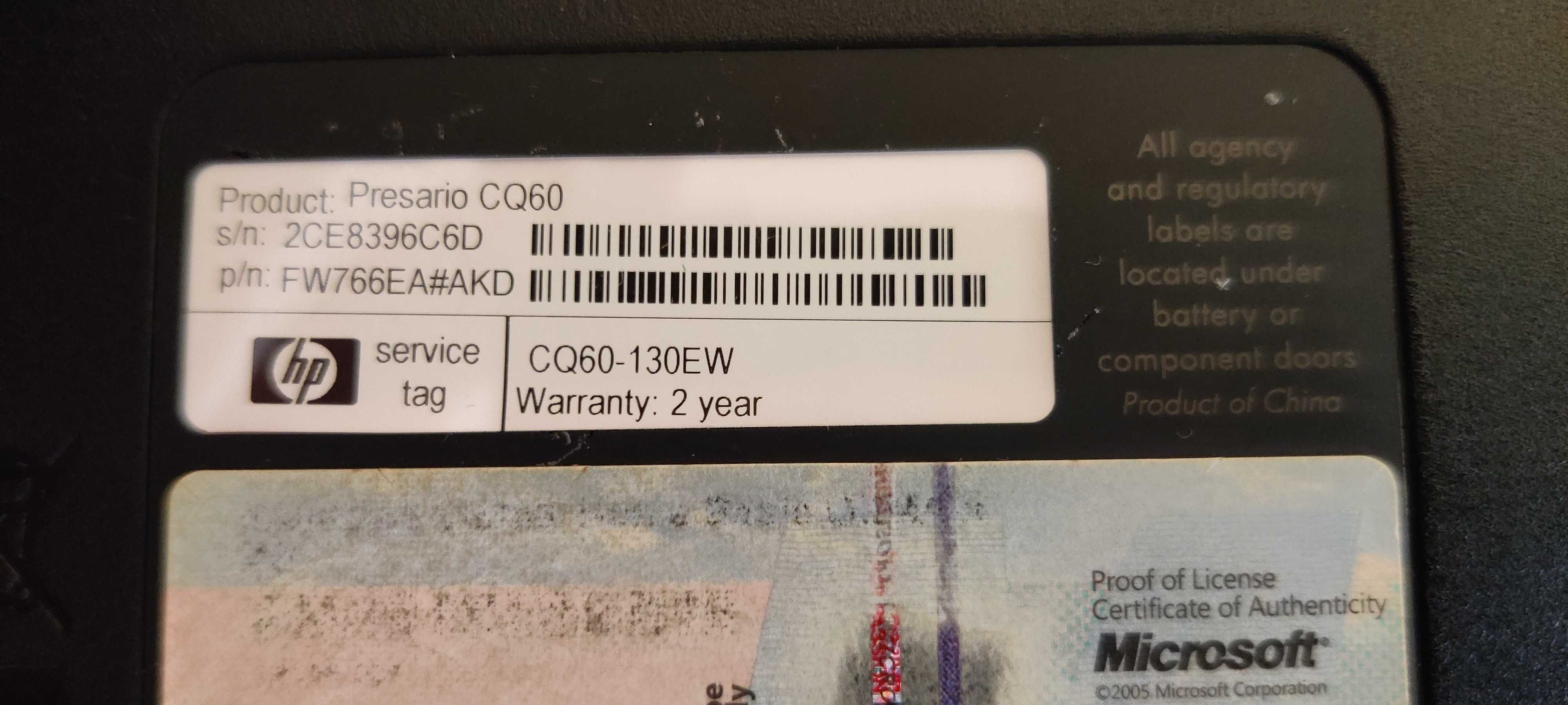 Laptop Compaq CQ60