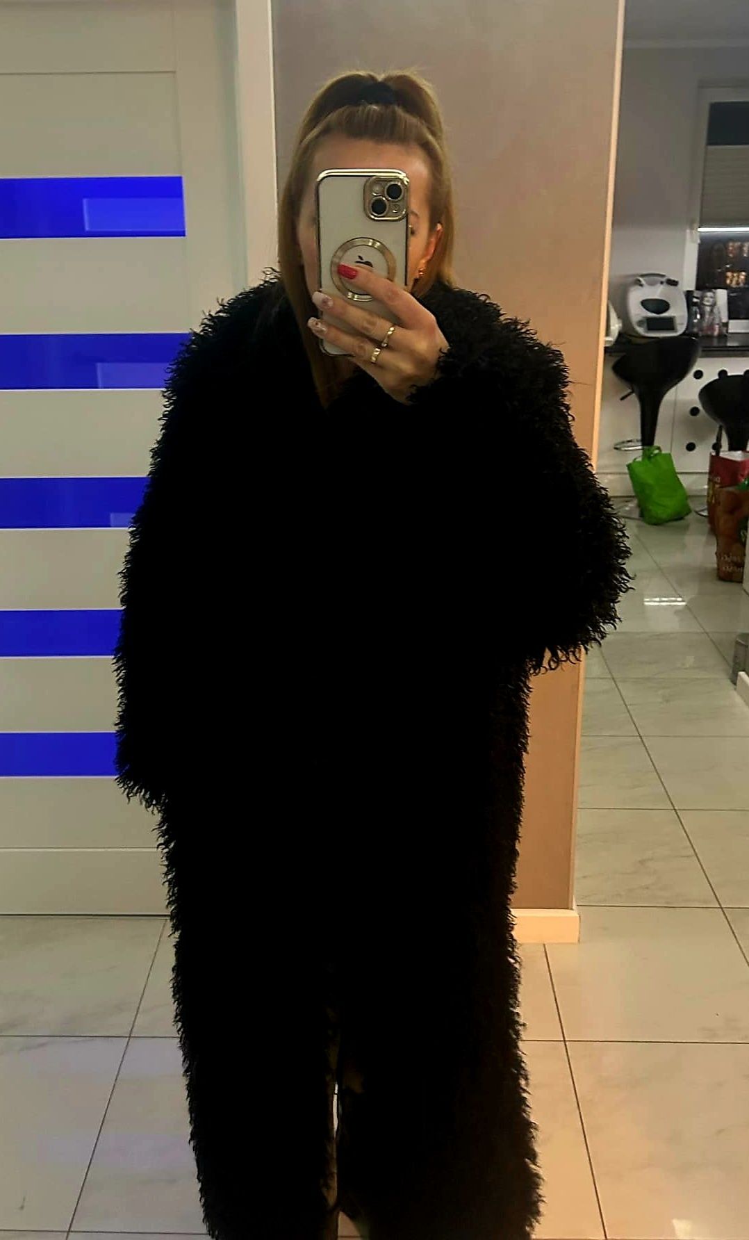 Futro naturalne lama długie rozm 2xl XXL 44