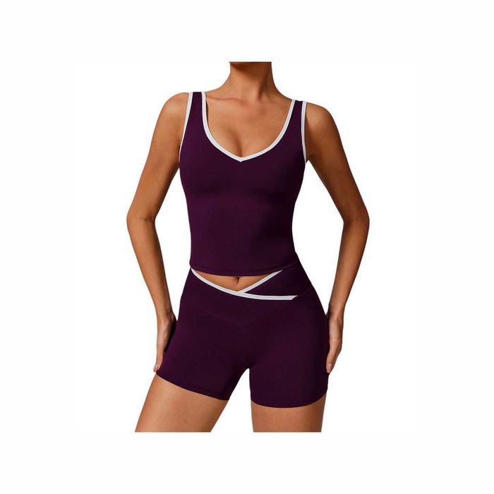 Топ Alo Yoga Contrast Line Tank Purple 88434-PR