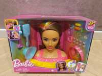 Mattel HMD80 Barbie Głowa do stylizacji Neonowa tęcza Brązowe włosy