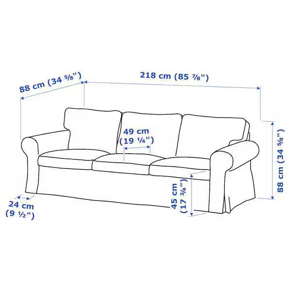 Sofa IKEA Ektorp , 3 osobowa, nierozkładana -dostawa gratis