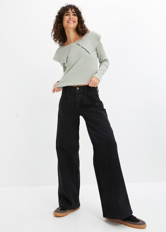 B.P.C jeansy szerokie czarne damskie r.38