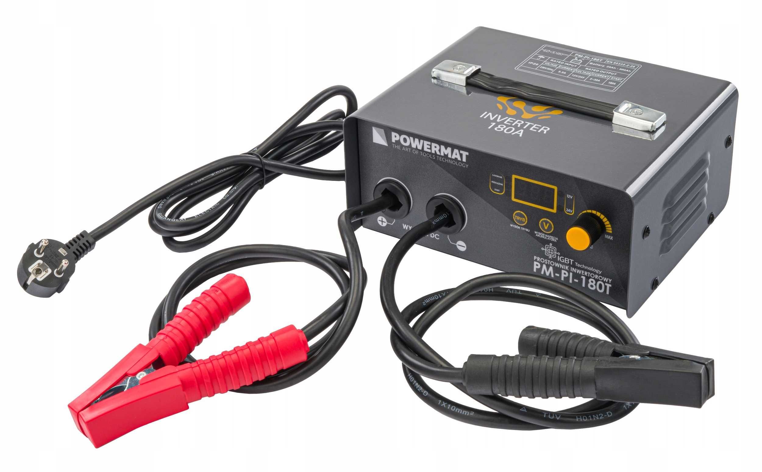 Prostownik Inwertorowy Powermat PM-PI-180T 12V/24V 180A Rozruchowy