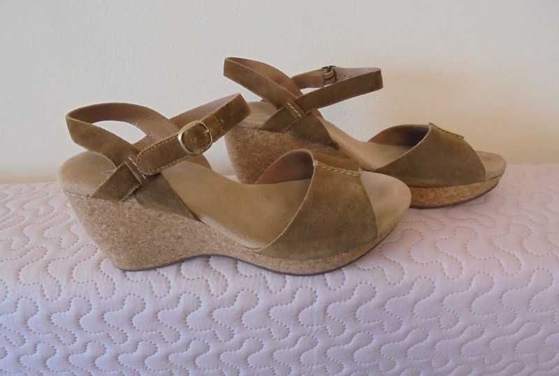 Sandały Clarks na Korku Skóra Natur roz. 40 UK 7 D