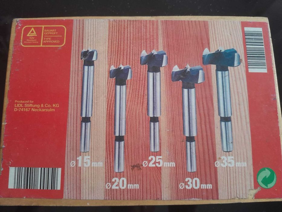 Conjunto de 5 brocas para madeira Forstner - NOVAS