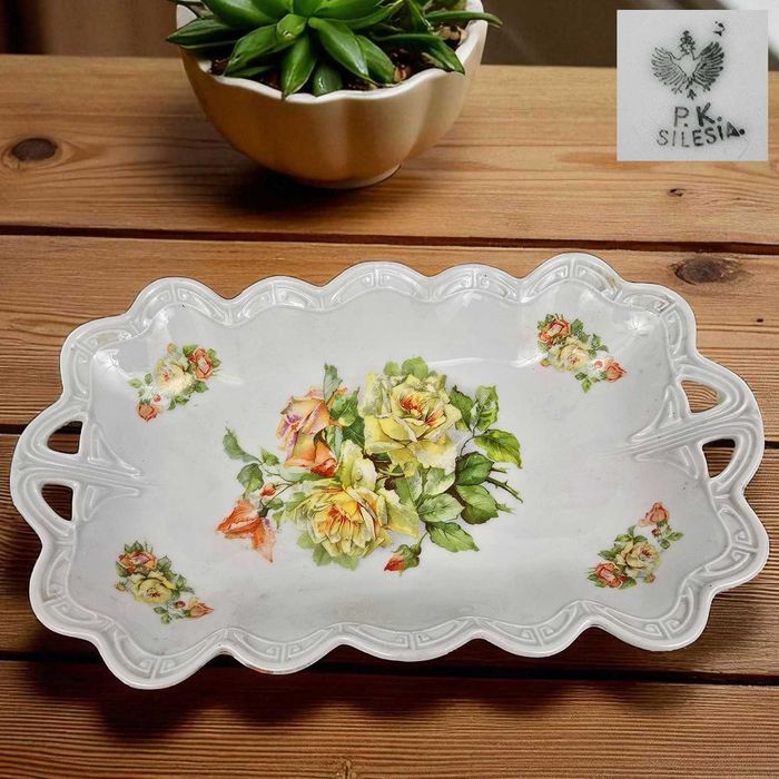 Patera półmisek róże Silesia Königszelt AG Jaworzyna Śląska 1914/18r