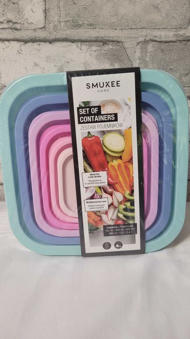 Zestaw piknikowy:kosz CURVER z wygodnymi uchwytami+zestaw 6 pojemników